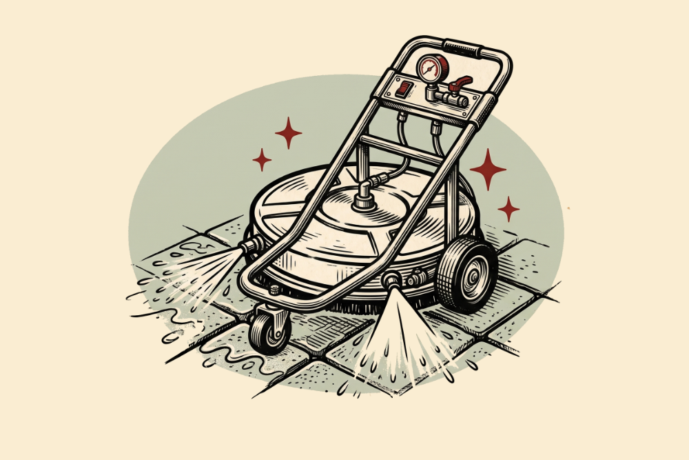 driveway concrete cleaning illustration