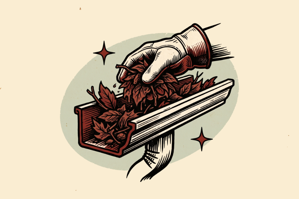 gutter cleaning illustration
