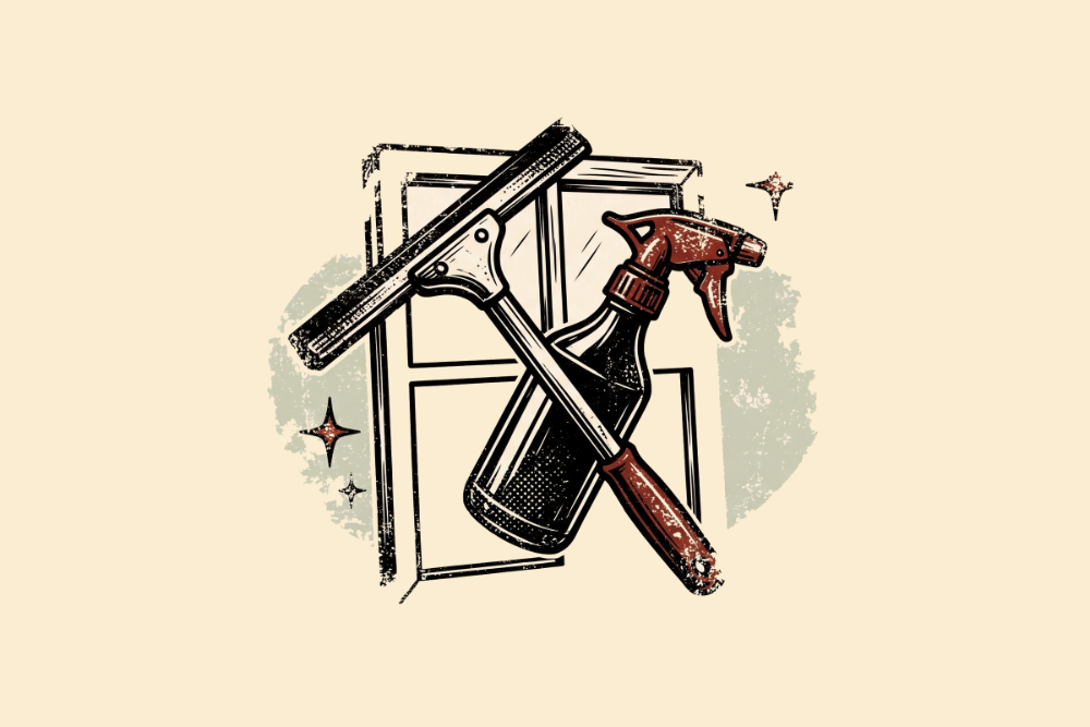 interior window cleaning illustration