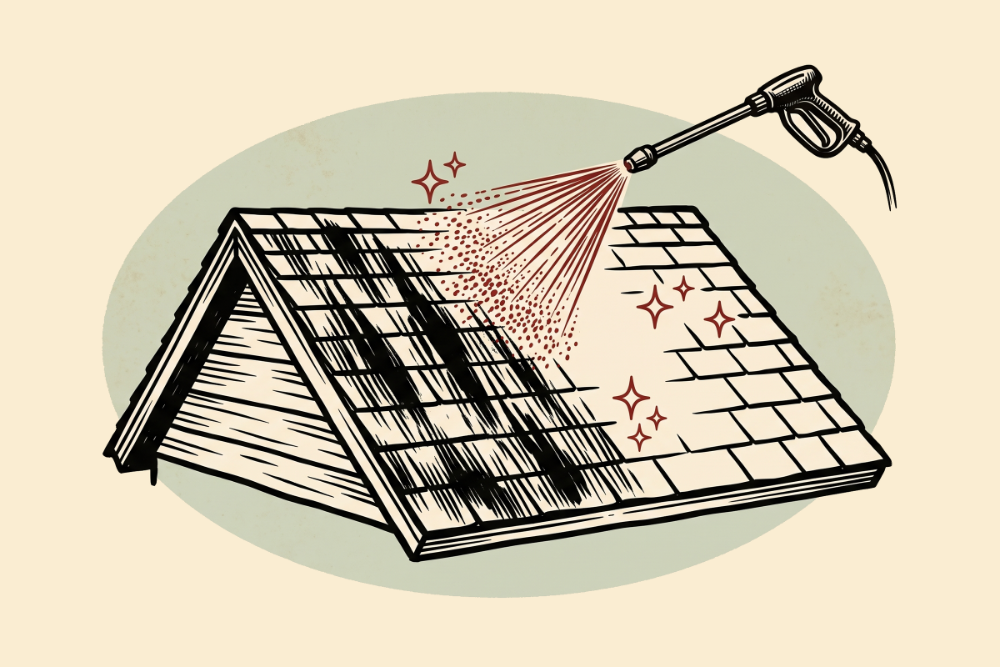 roof cleaning illustration