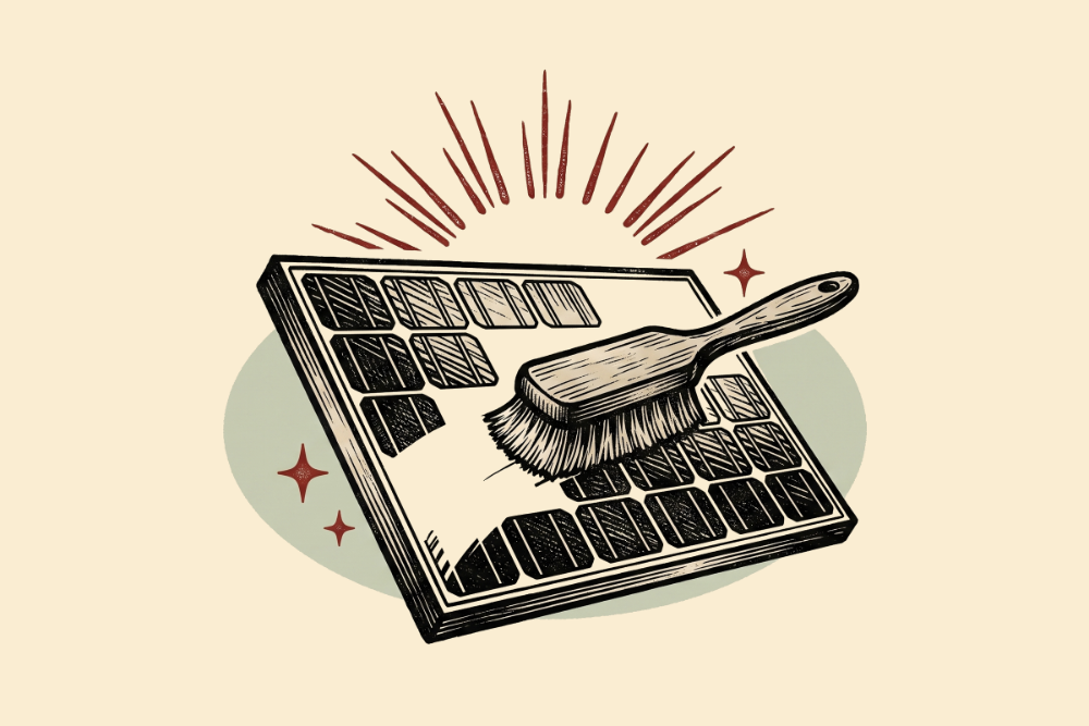 solar panel cleaning illustration